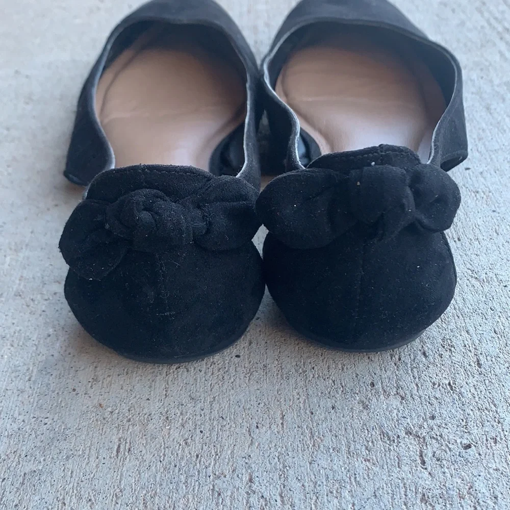 torrid Black Suede Slingback Flats with Bow Accent